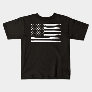 Freedom American Flag Bullets 4th of July Kids T-Shirt